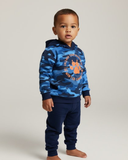 Conjunto Moletom Infantil Camuflado Blue - TAM03