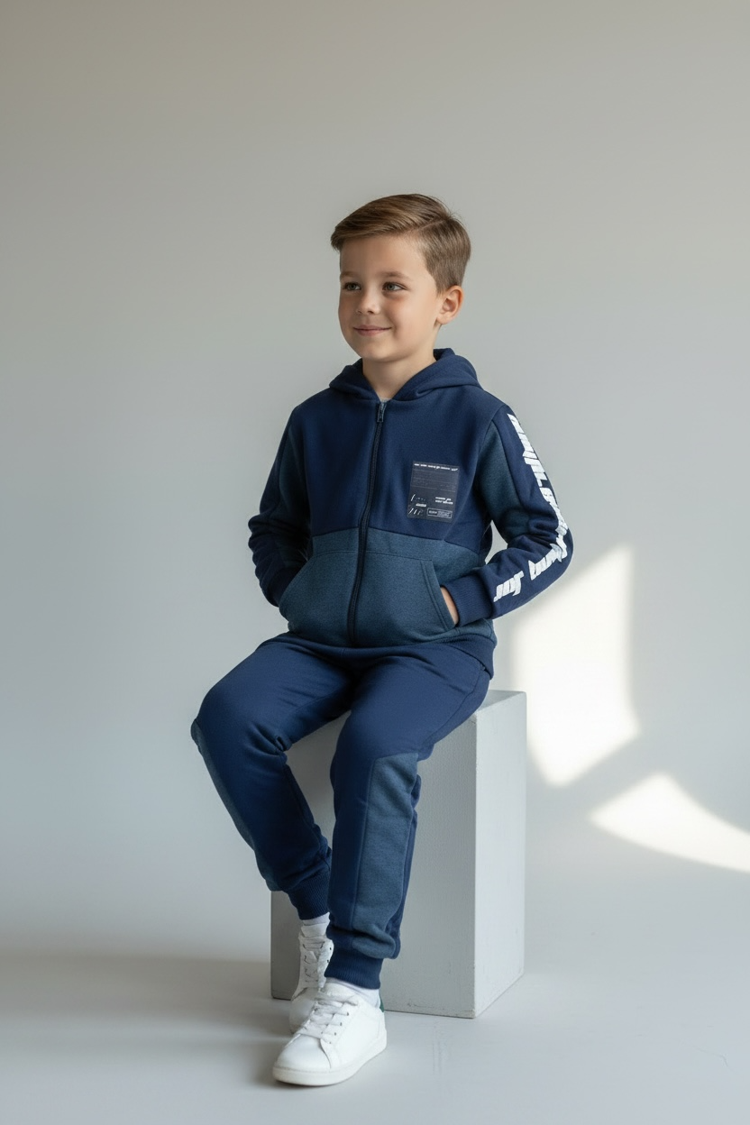 Conjunto Moletom Infantil Azul Marinho - TAM04 - Imagem 2