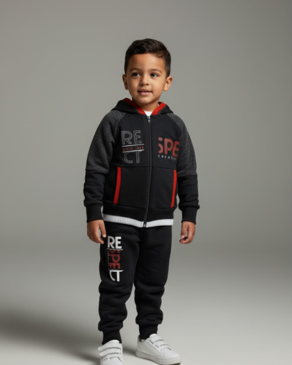 Conjunto Infantil Moletom Respect Preto - TAM01