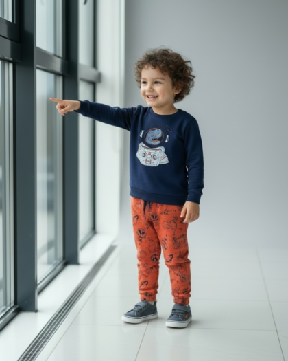 Conjunto Infantil Moletom Dino Space – TAM 04