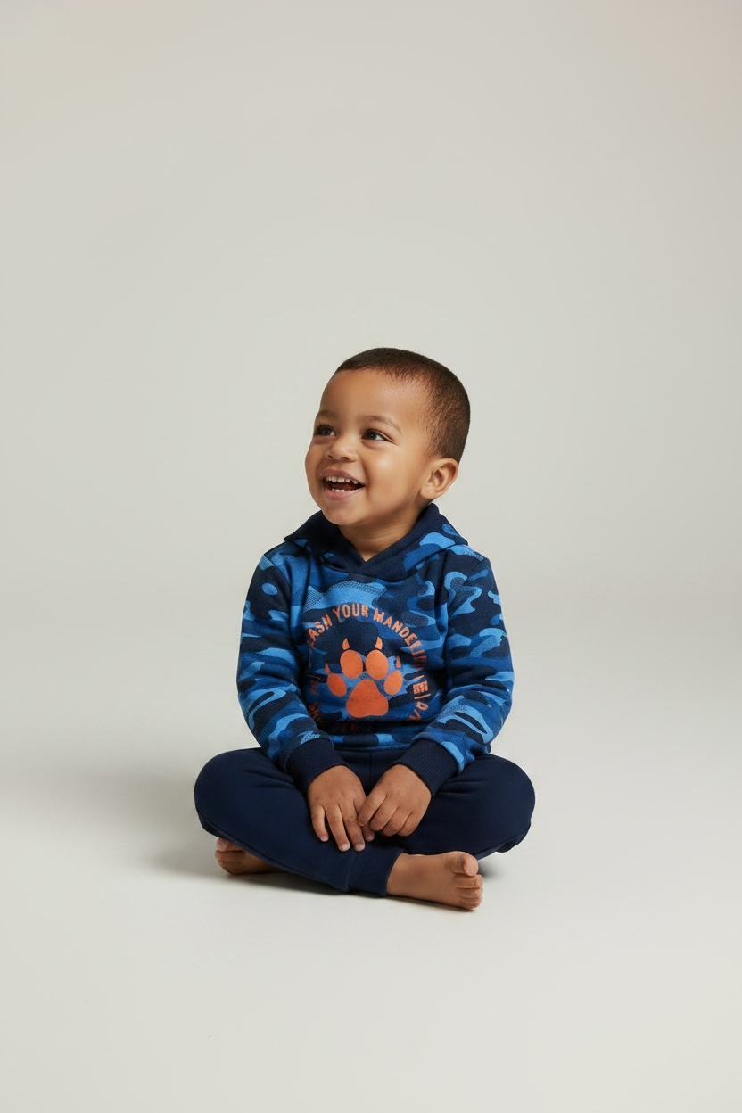 Conjunto Moletom Infantil Camuflado Blue - TAM03 - Imagem 3